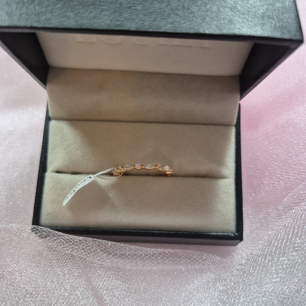 Louily Moissanite 0.55 Ct Marquise-Round Yellow Gold Wedding Band